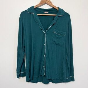 Eberjey Long Sleeve Pajama Top Size Small Green PJ
